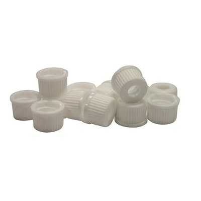 Chromatography Research Supplies 8 mm White Wide-Lip Screw Cap (100/pk)